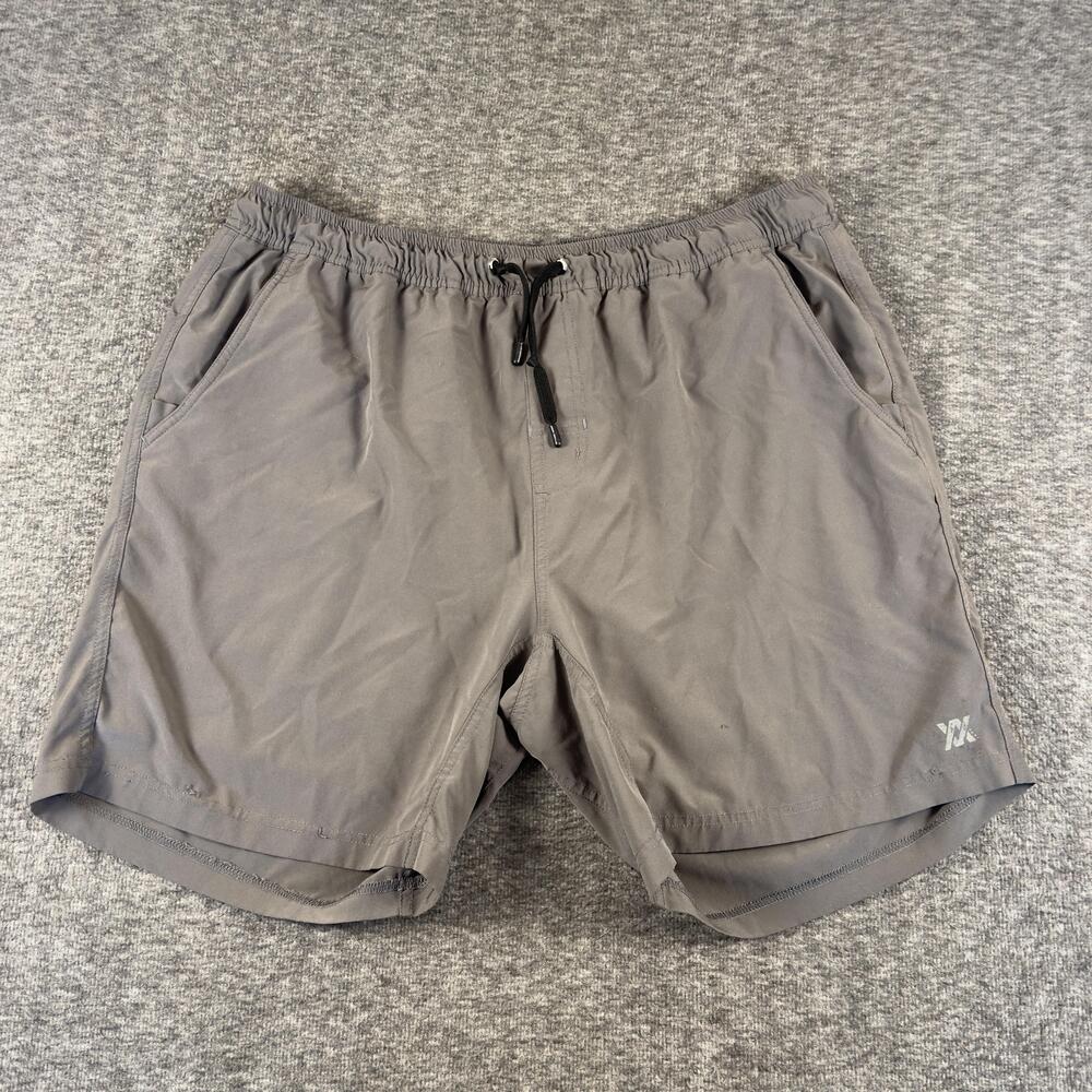 Dixxon Shorts Mens Medium Gray The Brad Athletic 6 Inch Inseam Drawstring Zip